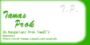 tamas prok business card